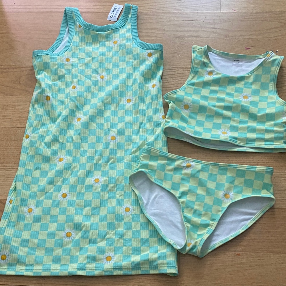 Old Navy Kids Swim Set in Aqua and Yellow